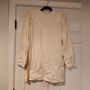Marie St. Claire vintage cream colored embroidered long sleeve dress/lon…